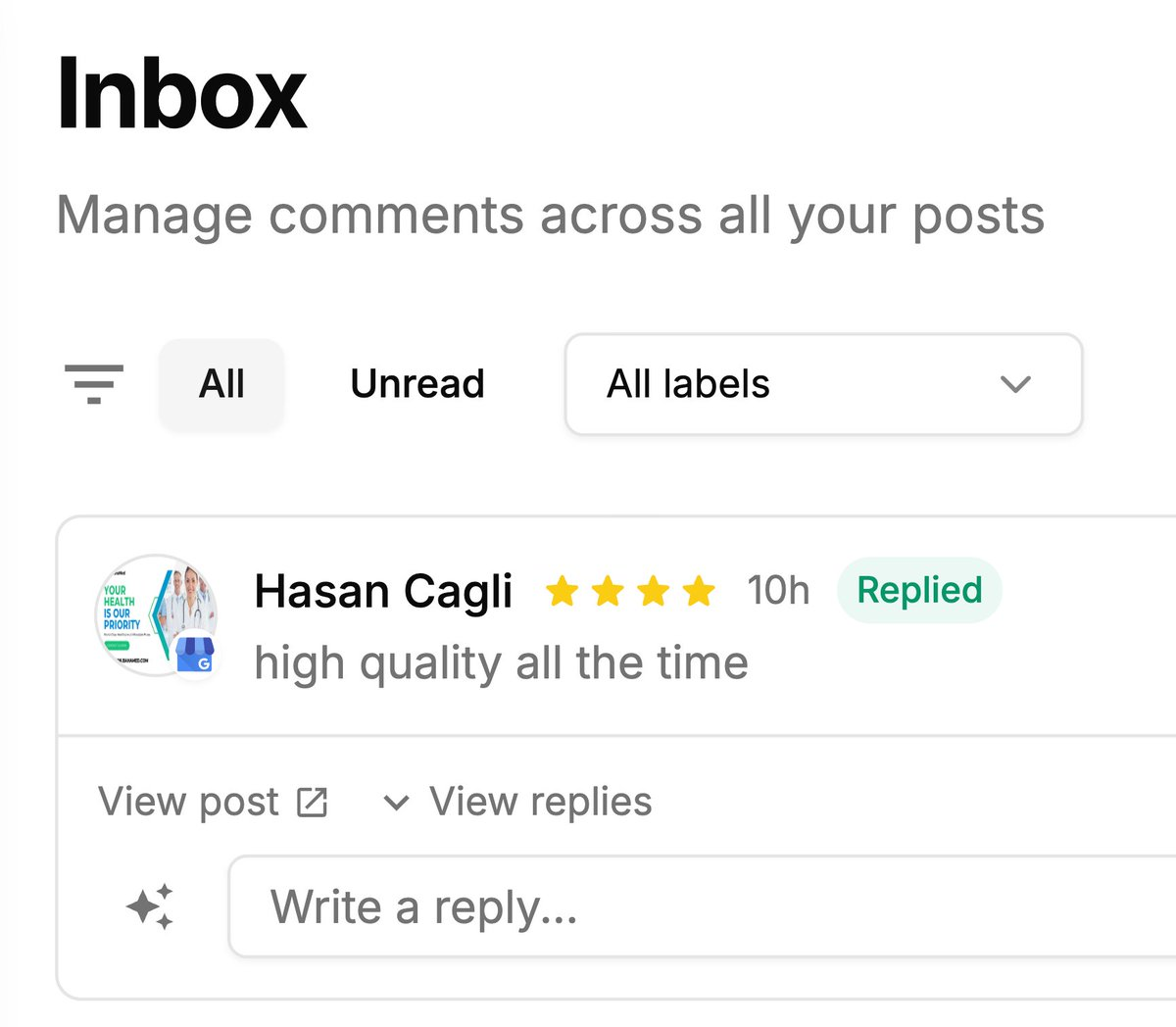 Google Business Reviews in Social Inbox