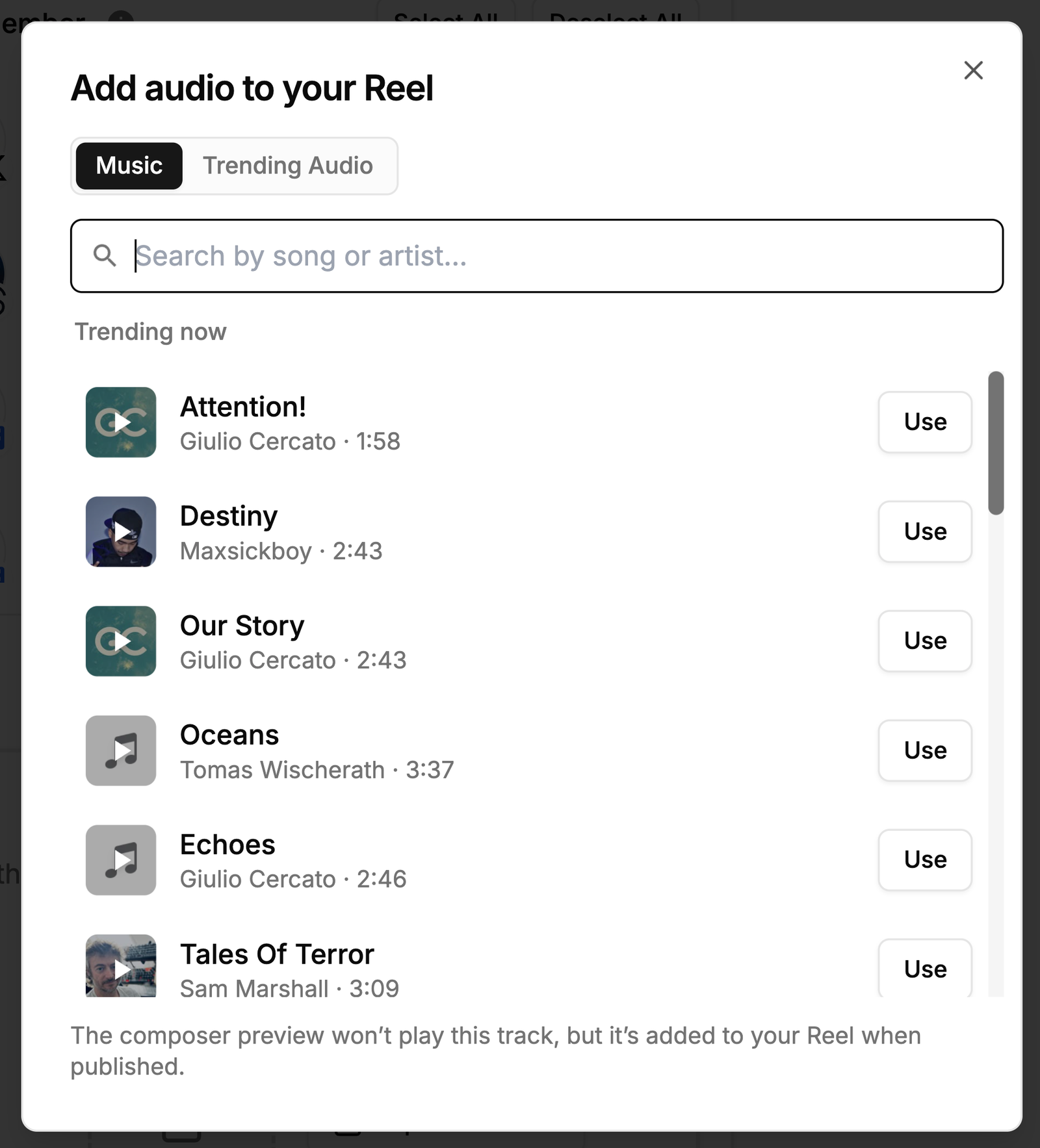 Add audio to your Instagram Reels