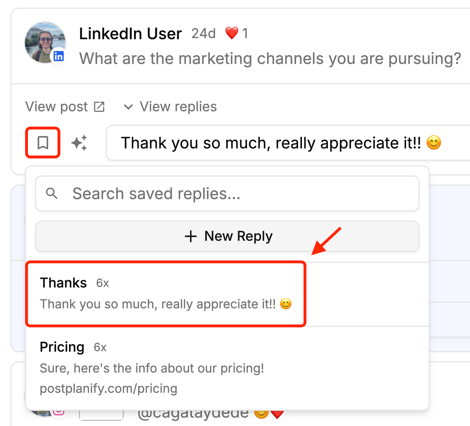 Saved Replies for Inbox