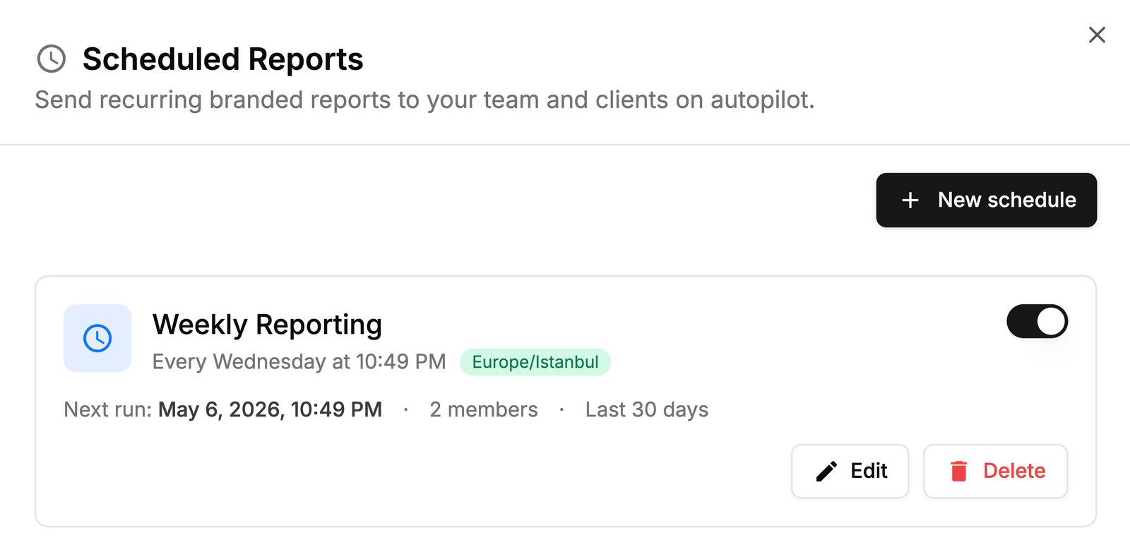 Scheduled Reports
