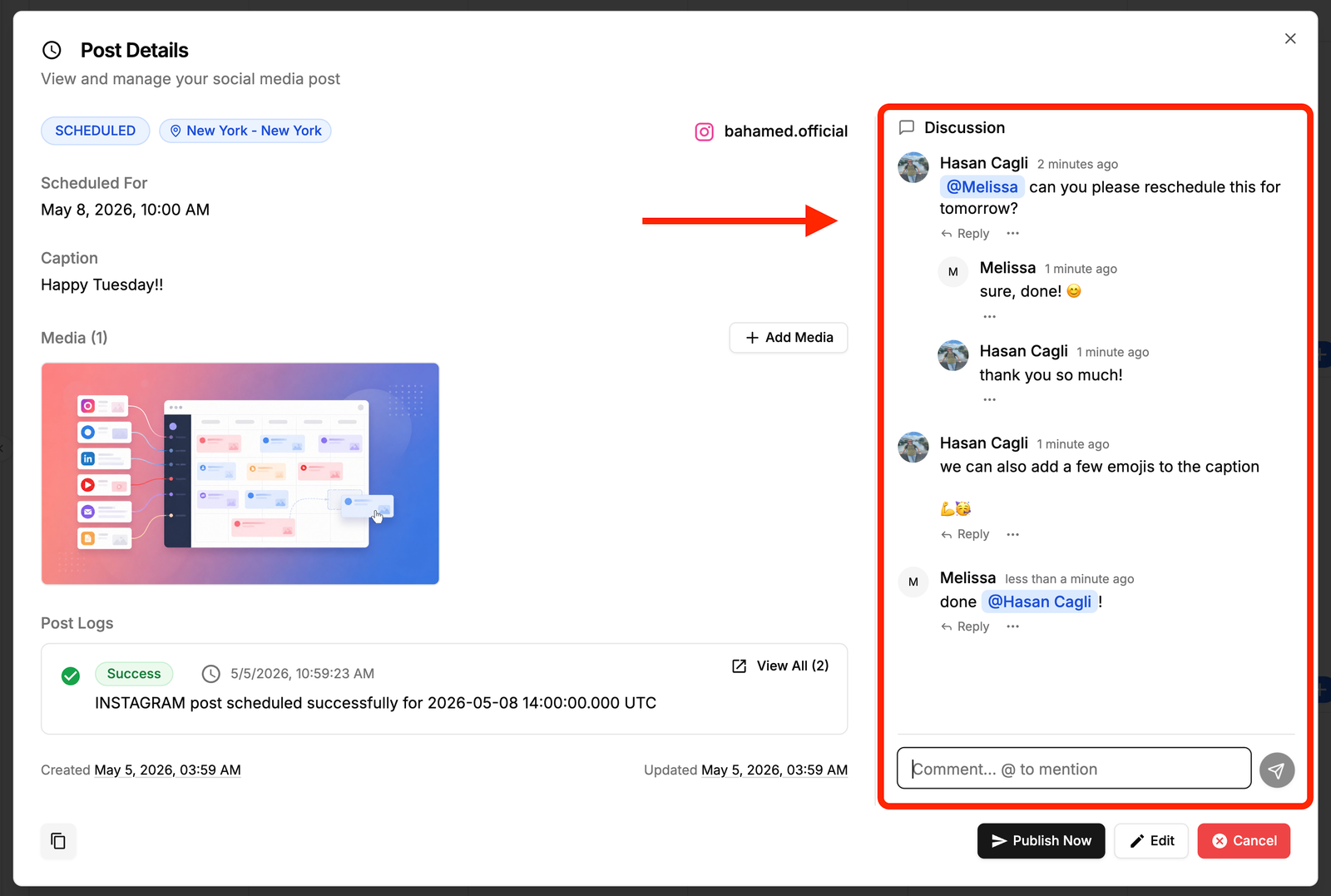 Team Comments + @Mentions